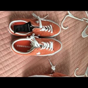 Converse coral suede slides